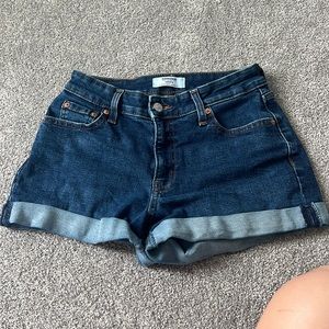 High Rise Dark Wash Levi’s Shorts